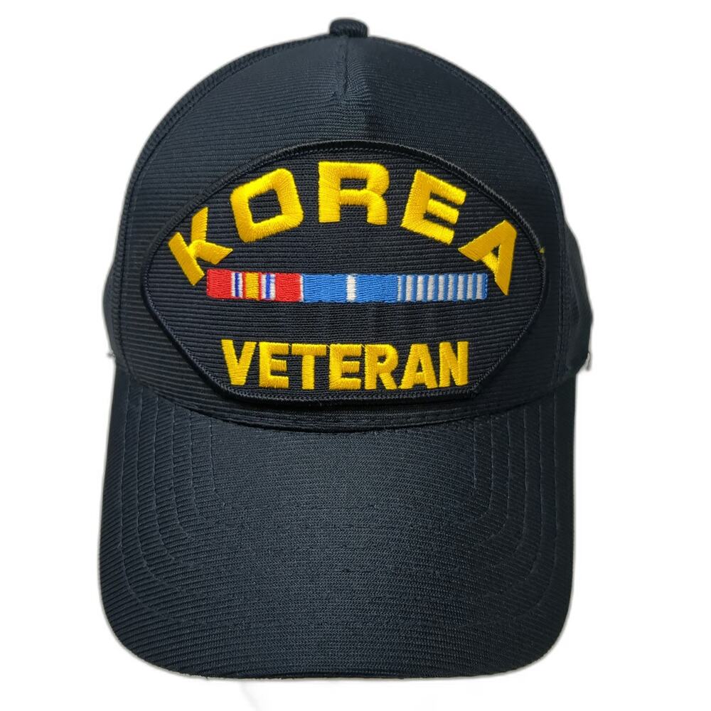Eagle Crest 5 Panel Hat Blue One Size Korea Veteran Service Ribbon Snapback USA